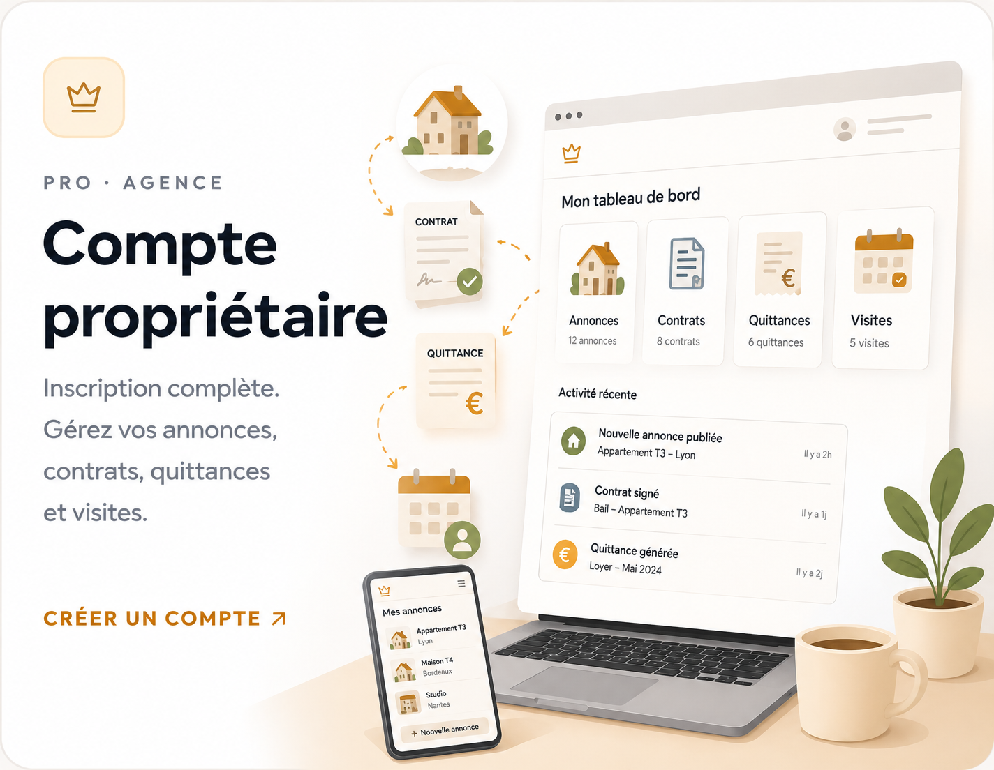 Compte propriétaire — Pro · Agence